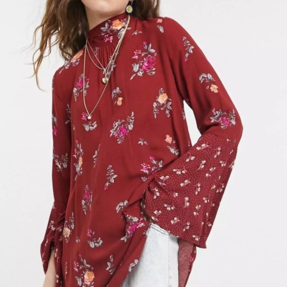 SOLD Free People Tate Floral Tunic NWT in Vintage Combo - Picture 3 of 15